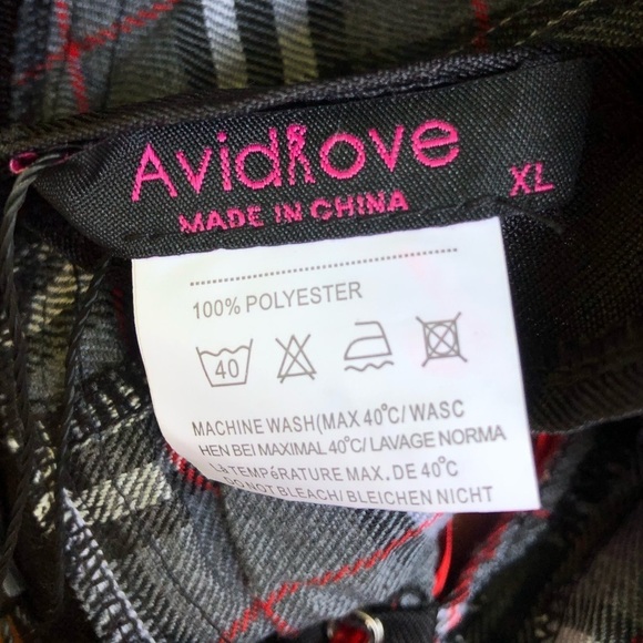 Avidlove Sexy Schoolgirl Babydoll Plaid Halter Top Lingerie Role Play V-Neck - Picture 3 of 7